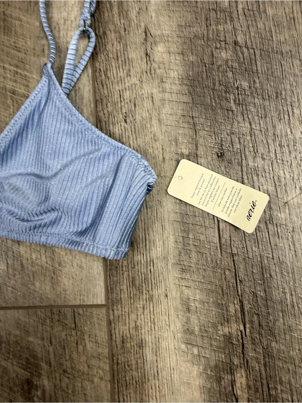Aerie Blue‎ Ribbed Bikini Top